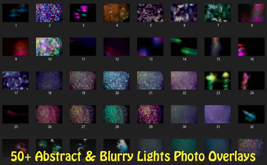50+ Abstract & Blurry Lights Photo Overlay