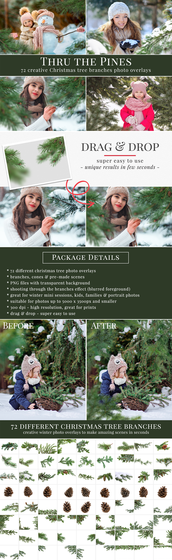 70+ Thru the Pines Photo Overlays Pack 70+ Thru the Pines Photo Overlays Pack