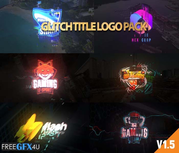 Videohive - Glitch Digital Title Logo Pack