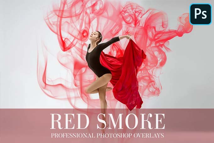Red Smoke Photoshop Overlays