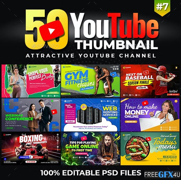50 Youtube Thumbnail Templates