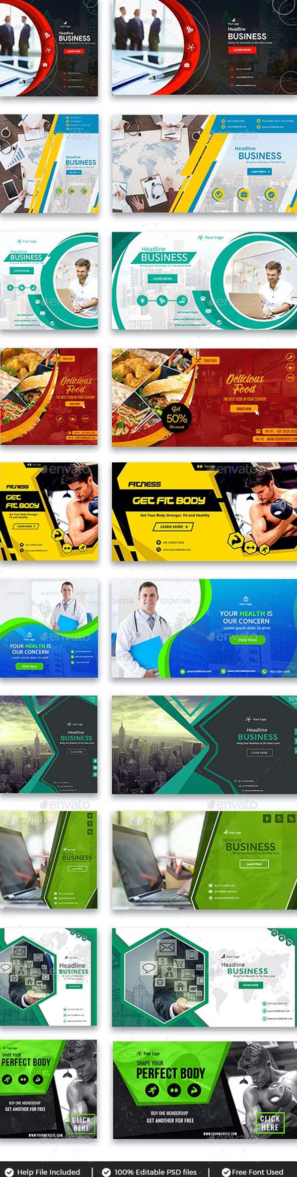 20 Facebook Ad Banners V5 Bundle