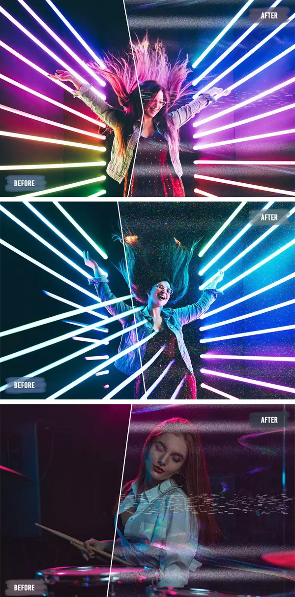 50 Glitch Photo Overlays
