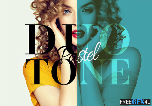 Pastel Duotone Effect Mockup
