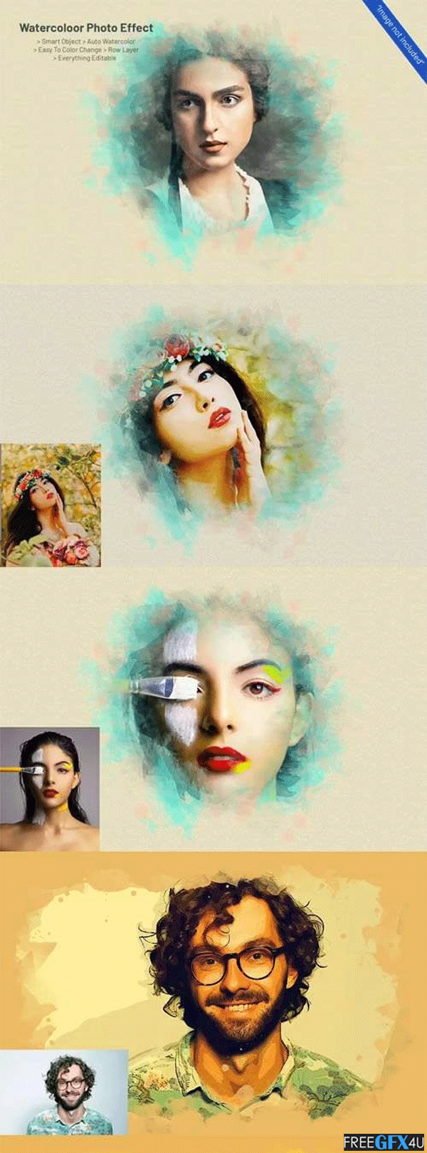 2 Watercolor Photo Effects For Photoshop