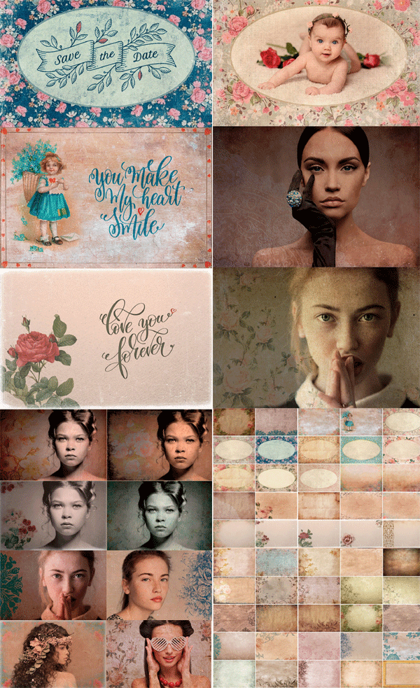 CreativeMarket - Vintage Backgrounds & Overlays Vintage Backgrounds & Overlays