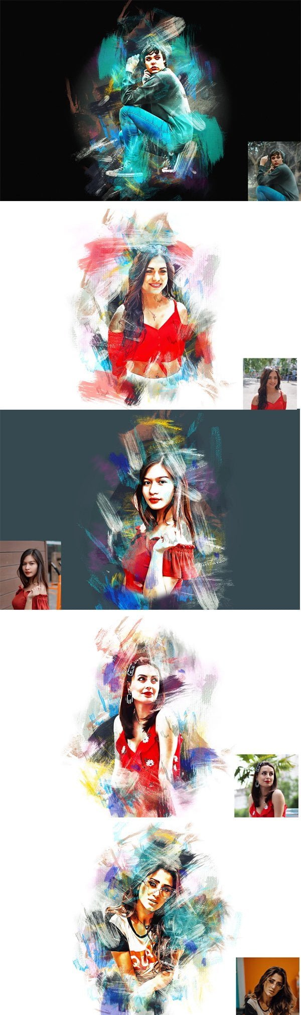Digital Watercolor Photoshop Action Digital Watercolor Action