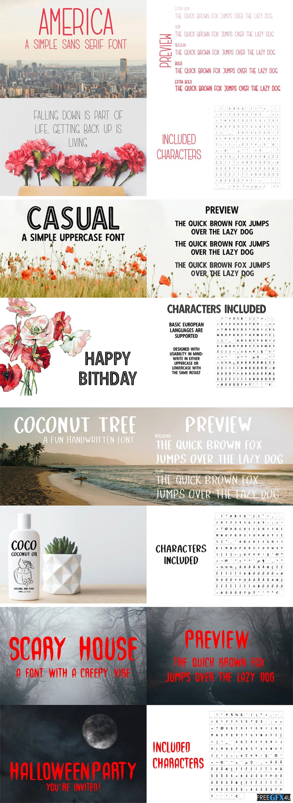 4 handmade Fonts