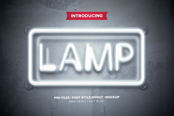 Lamp Logo PSD Effect