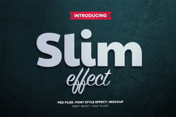 Slim PSD Font Style Effect Mockup Slim PSD Font Style Effect