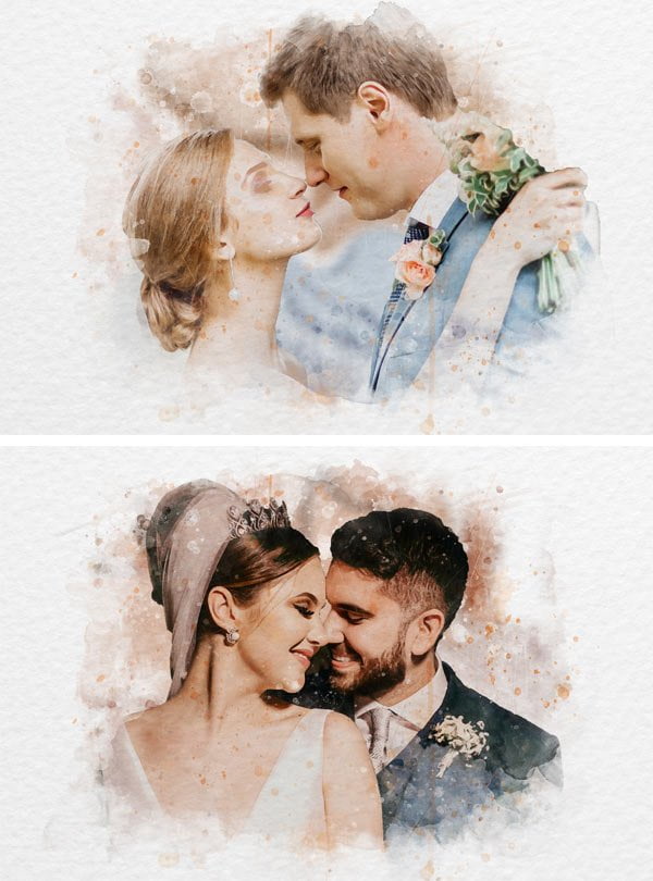 Watercolor Wedding Photo Effect Watercolor Wedding Effect