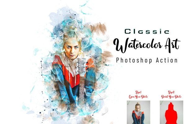 Classic Watercolor Art PS Action Classic Watercolor Art Action