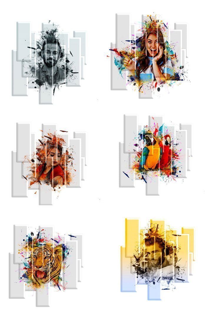 Colorful Collage Art PS Action Colorful Collage Art PS Action