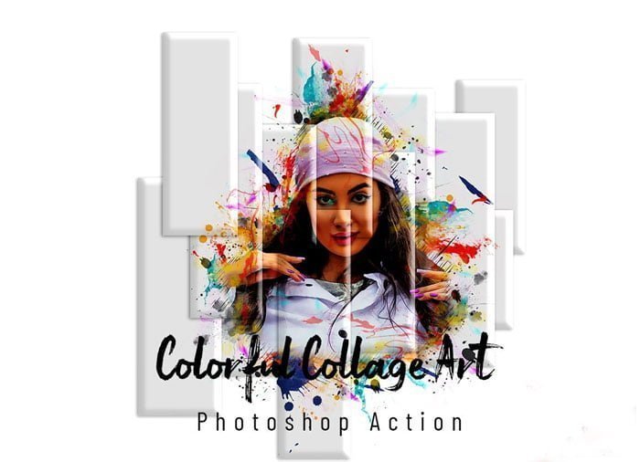 Colorful Collage Art PS Action Colorful Collage Art PS Action