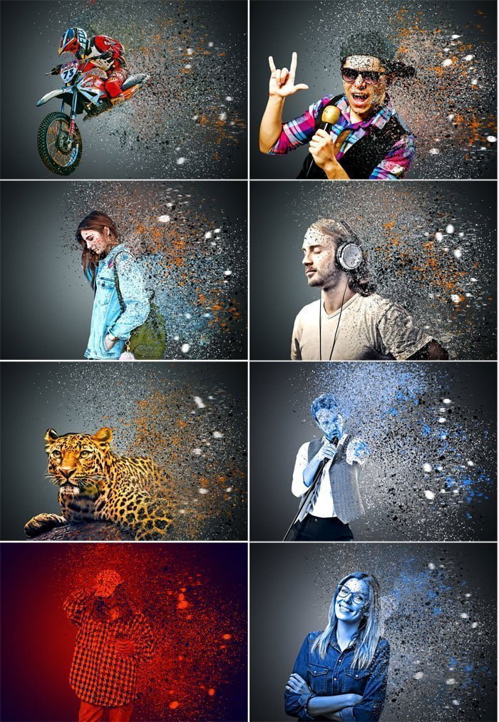 CreativeMarket - Dispersion Portrait Photoshop Action Dispersion Portrait Photoshop Action