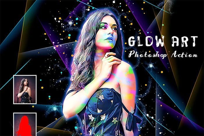 CreativeMarket - Glow Art Photoshop Action Glow Art Photoshop Action