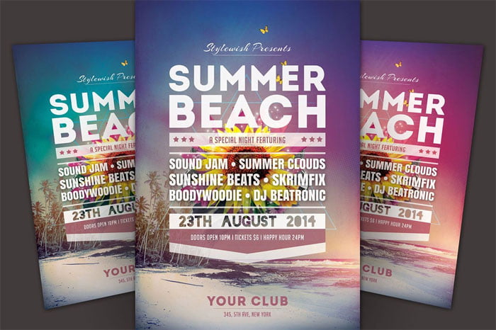Summer Beach Flyer PSD Template Free Download Summer Beach Flyer
