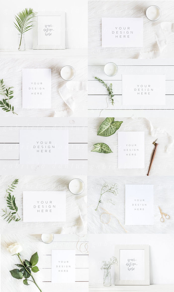 Green & White Mockups Bundle + Bonus