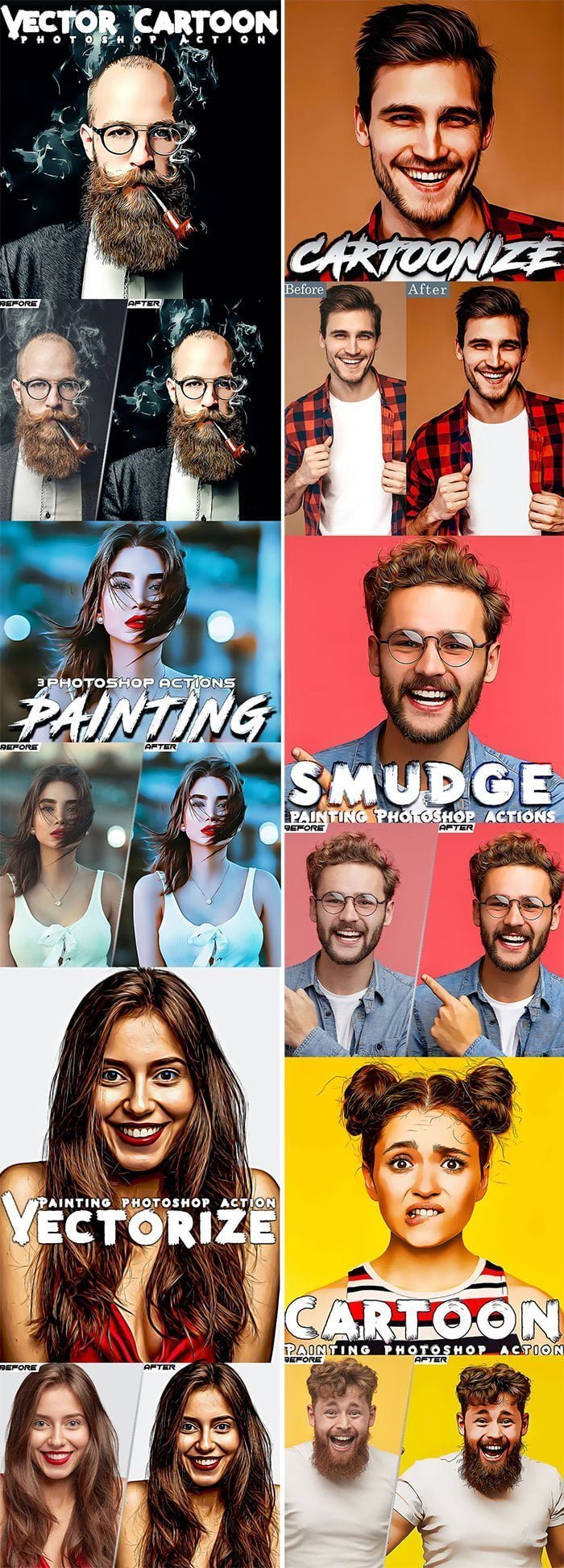 Graphicriver - Bundle Cartoon Painting Photoshop Actions Bundle Cartoon Painting Photoshop Actions