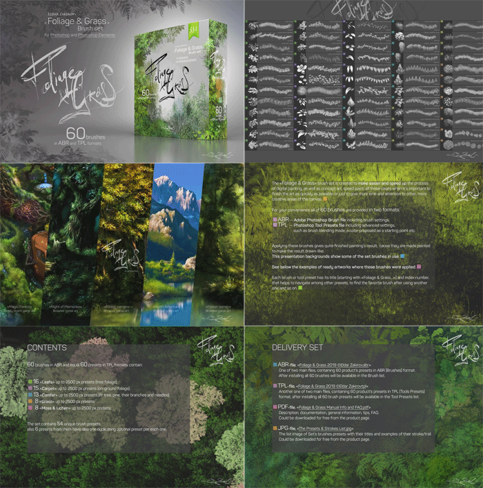60 Photoshop Foliage & Grass brushes