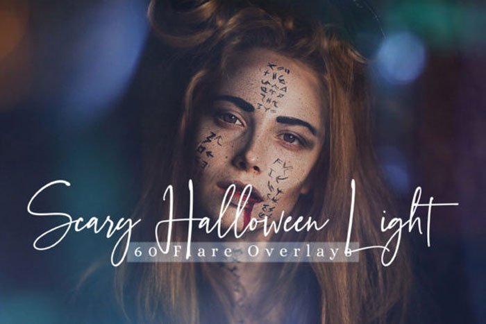 60 Scary Halloween Lights Effect Overlay