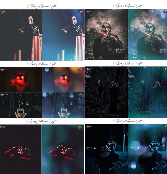 60 Scary Halloween Lights Effect Overlay