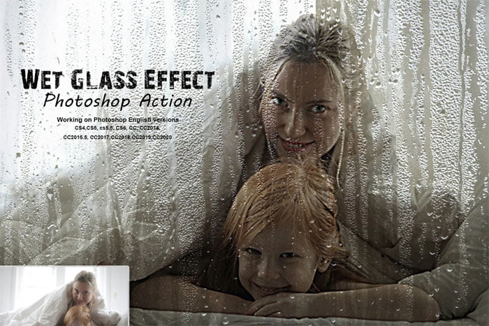 Wet Glass Effect Photoshop Action