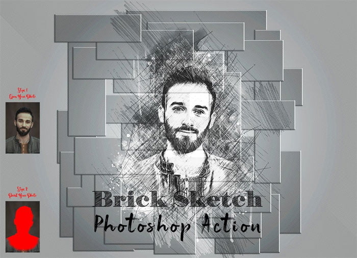 Brick Sketch Photoshop Action