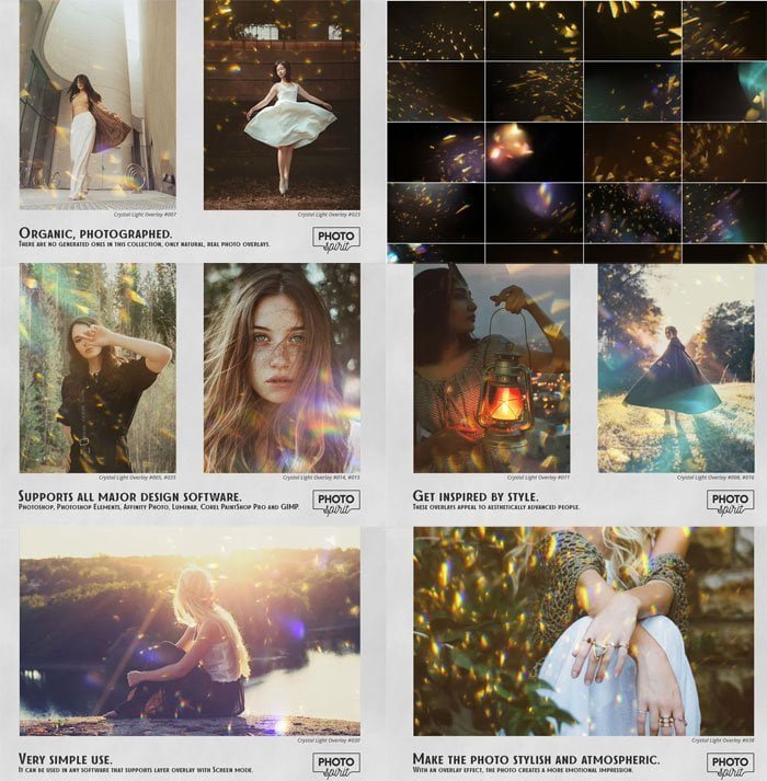 CreativeMarket - Crystal Light Effect Overlays Crystal Light Effect Overlays