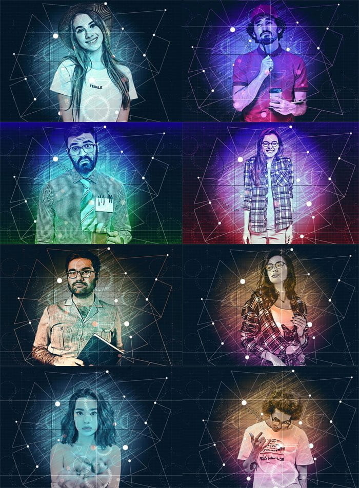 Geometric Portrait Photoshop Action