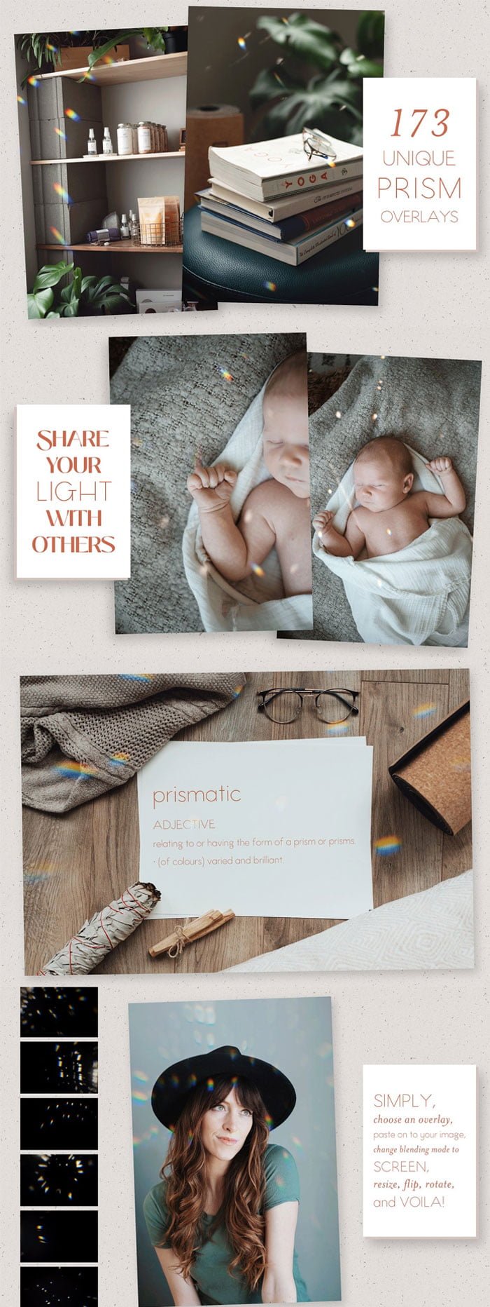 Prism Rainbow Light Photo Overlays