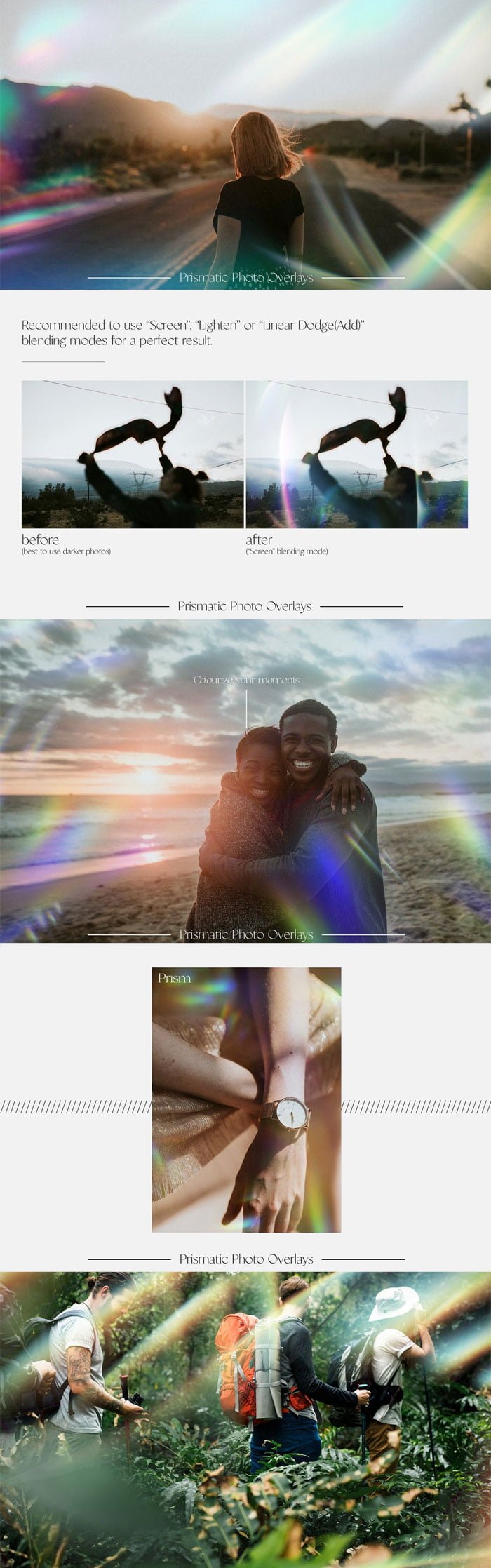 CreativeMarket - Prismatic Photo Overlays Prismatic Photo Overlays