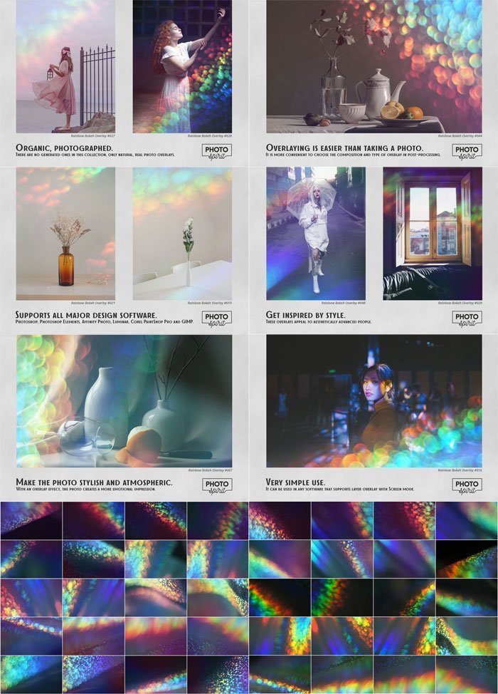 Rainbow Bokeh Effect Overlays