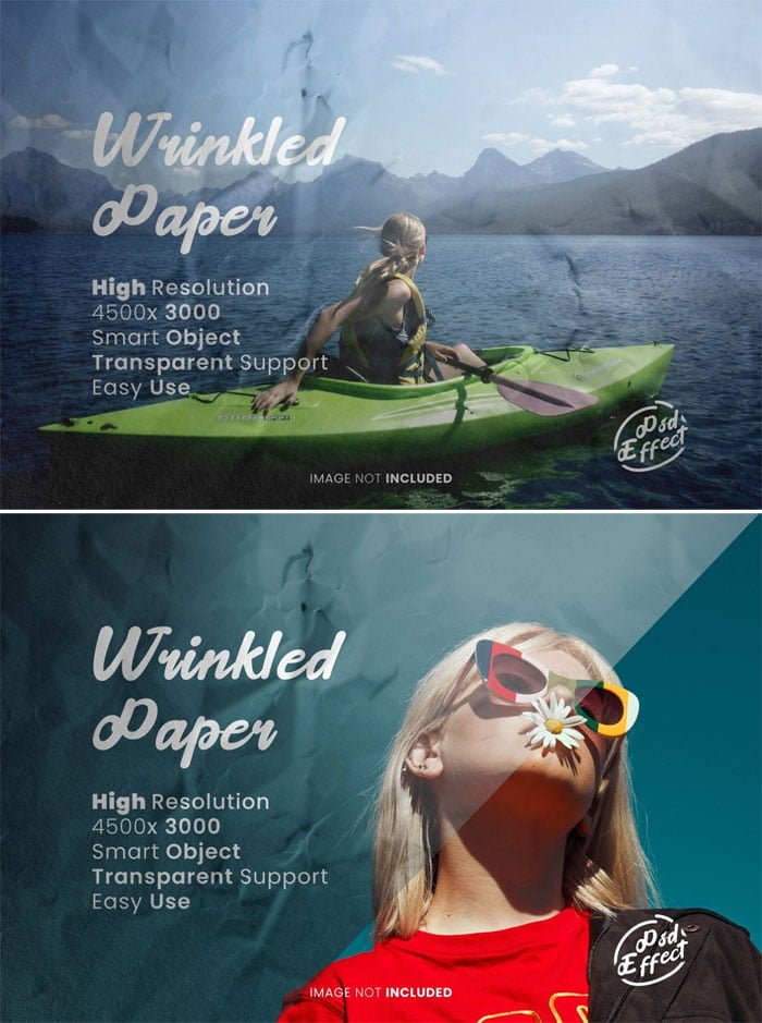 Wrinkled Paper Photo Effect PSD