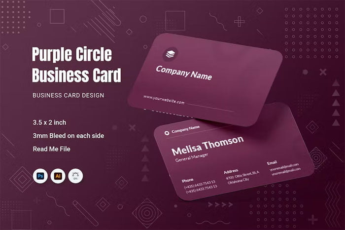 Purple Circle Business Card Free Download Purple Circle Business Card