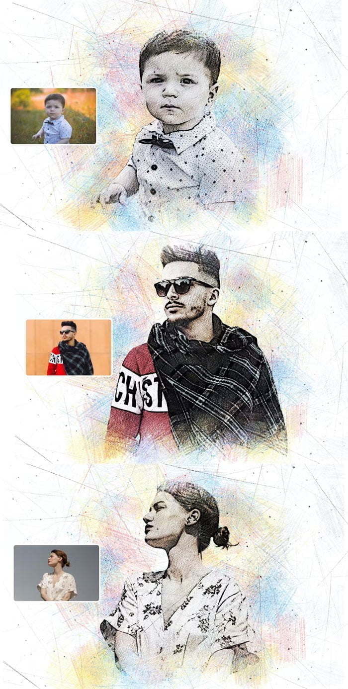 Sketch With Color Effect Action Free Download Sketch With Color Effect Action