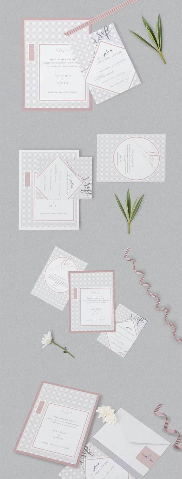 Wedding Invitation Card Mockups