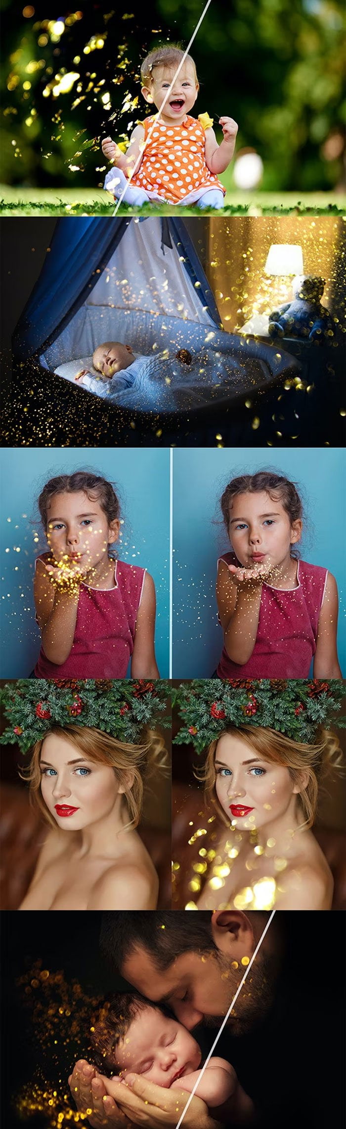 29 Gold Glitter Photo Overlays