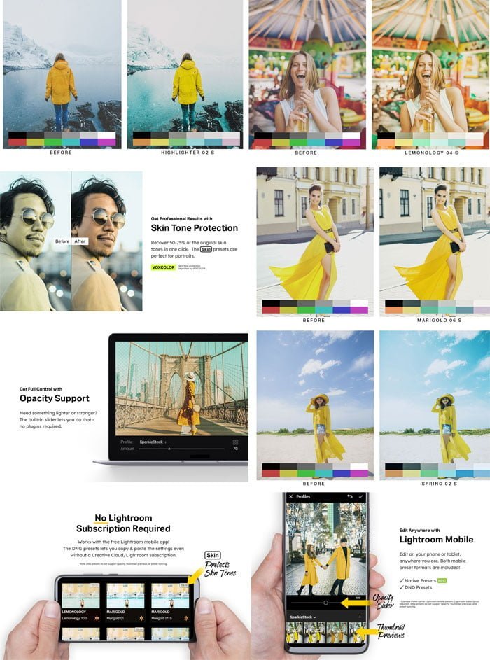 50 Teal & Yellow Presets
