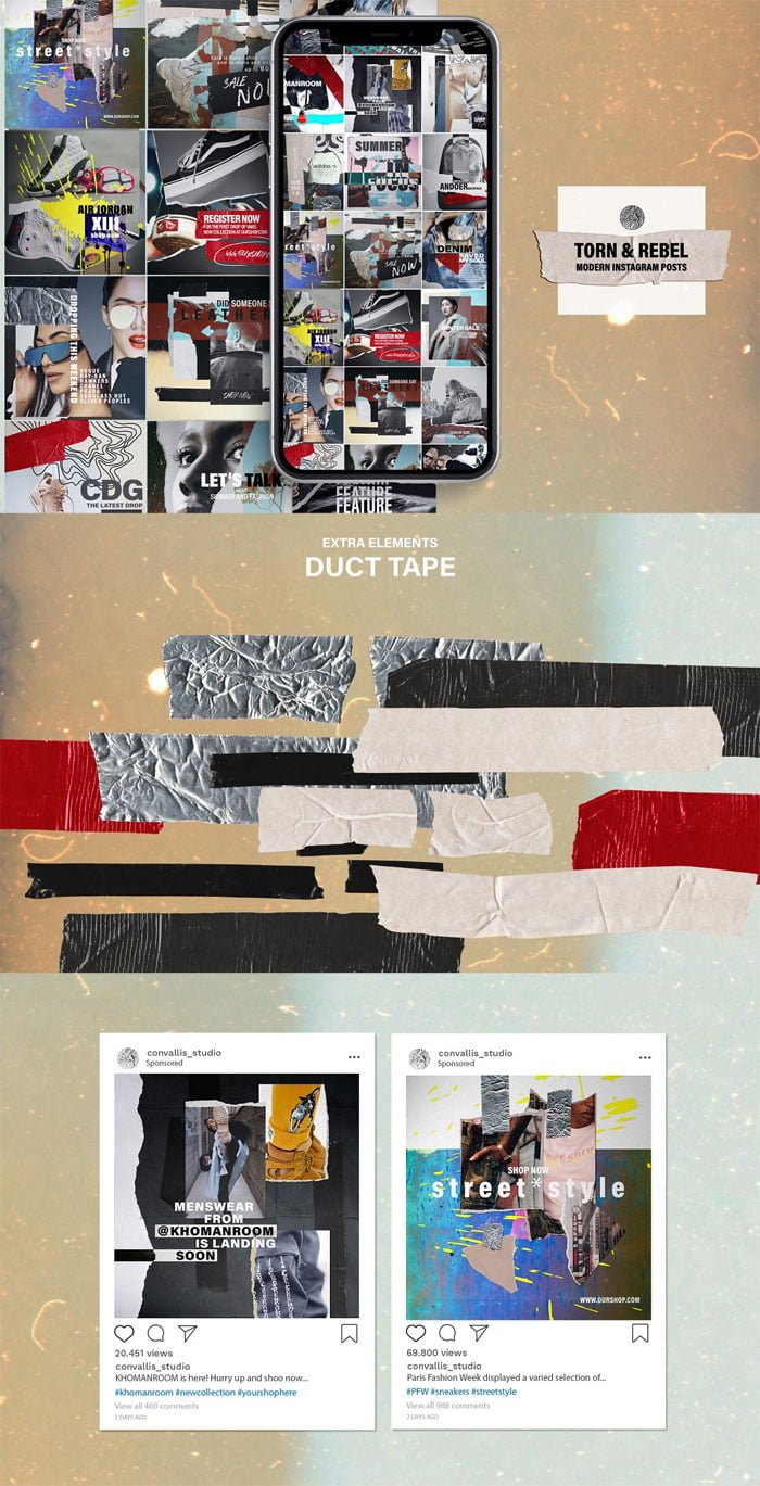 Torn & Rebel Instagram Posts