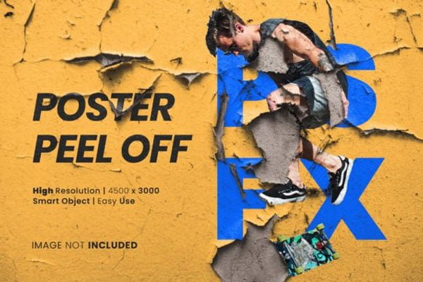 Creativefabrica - Poster Pell off PSD Effect Poster Pell off PSD Effect