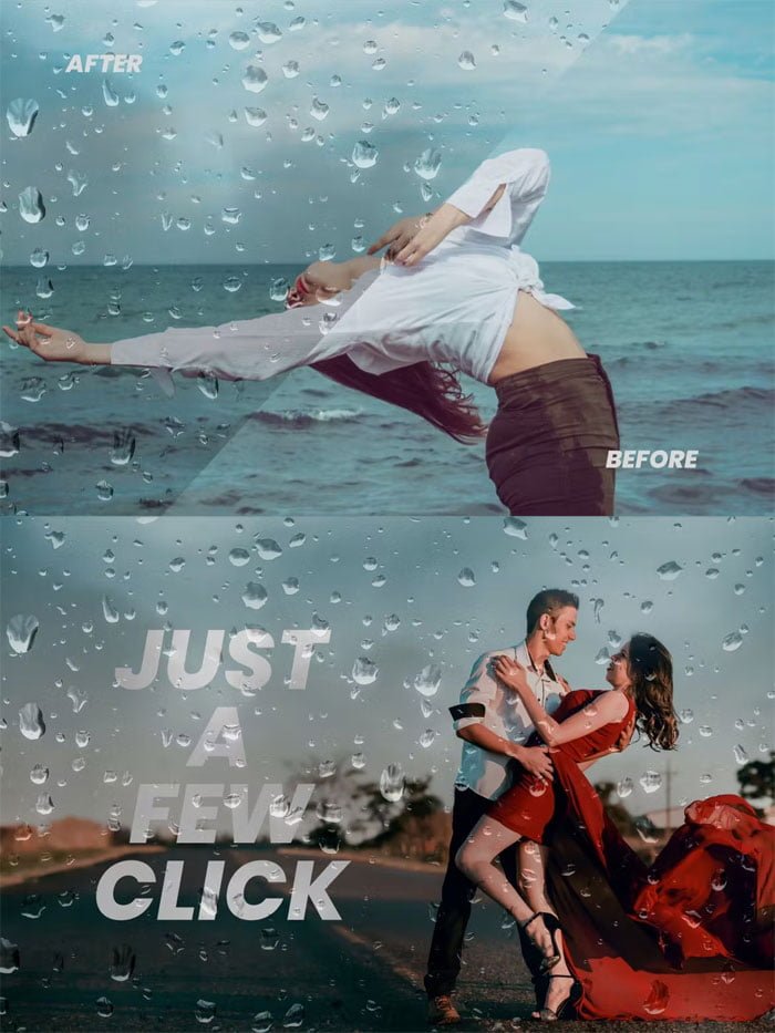 Raindrop Photo Effect PSD 