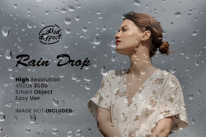 Raindrop Photo Effect PSD