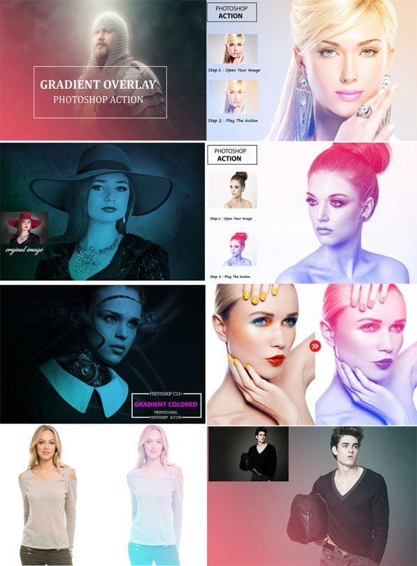 5 in 1 Gradient Photoshop Actions Bundle 5 in 1 Gradient Actions Bundle