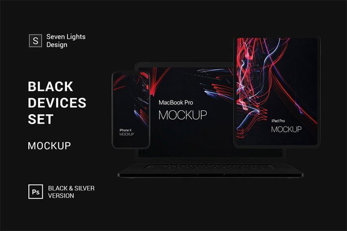 Black Devices Mockup Set Black Devices Mockup Set
