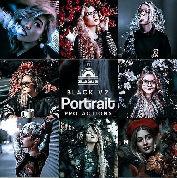 Black Portrait V2 Actions