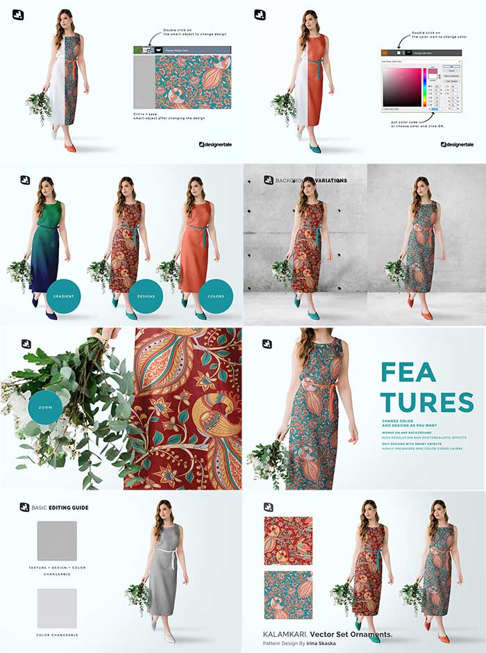 Female Cotton Summer Dress Mockup
