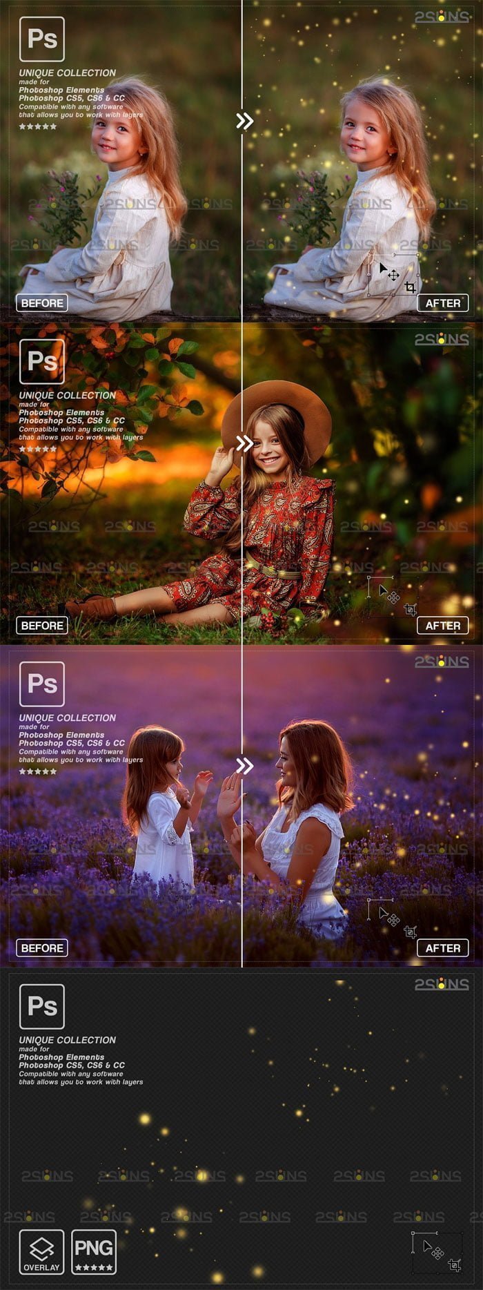 Gold Fireflies Overlay