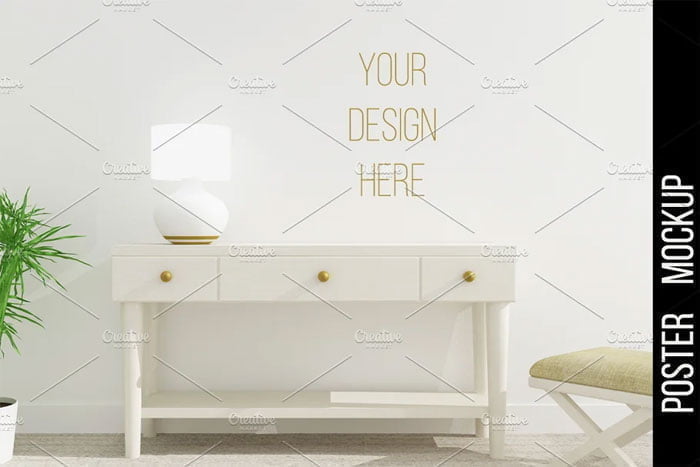 CreativeMarket - Poster Wall Art Mockup Poster Wall Art Mockup