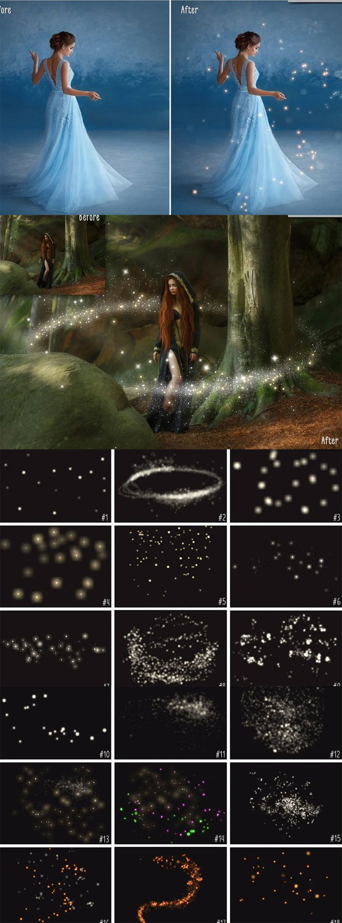 Golden Fireflies Photo Overlays